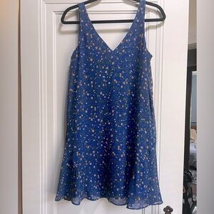 Blue floral mini dress
